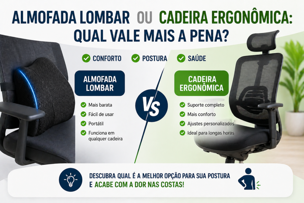 Almofada Lombar ou Cadeira Ergonômica: Qual Vale Mais a Pena?