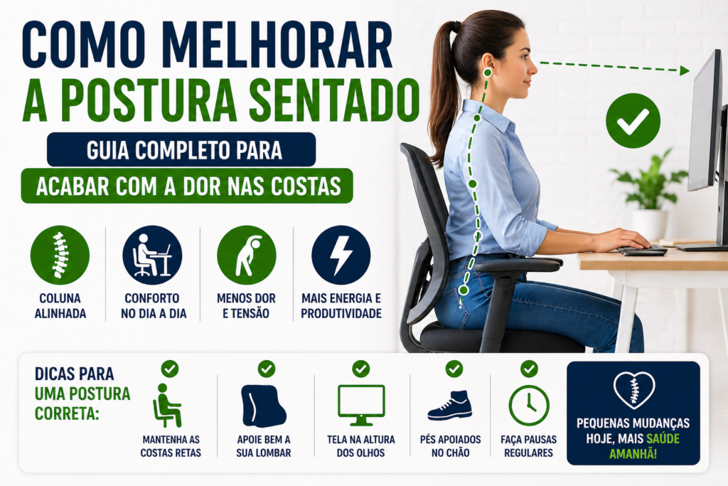 Como Melhorar a Postura Sentado (Guia Completo para Acabar com a Dor nas Costas)